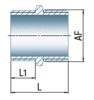 Preview: Sechskant-Doppelnippel, A/A, Typ 280, 2 1/2"